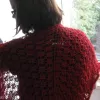 Worsted Knitt - corny red shawl 